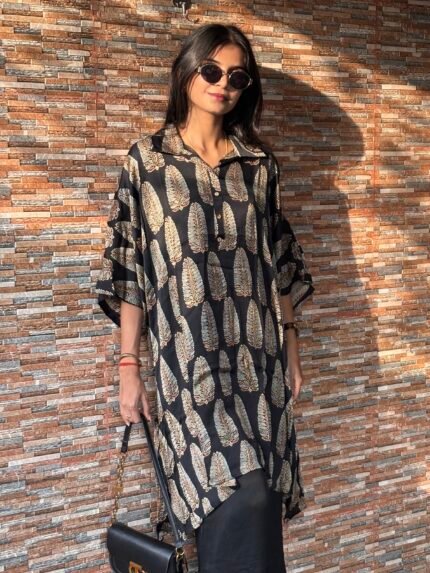 Ajrakh Model Silk- Oversized Co-ord Set