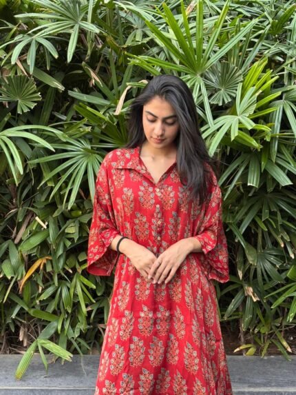 Ajrakh Model Silk- Oversized Co-ord Set