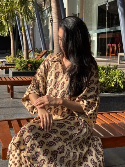 Ajrakh Model Silk- Oversized Co-ord Set